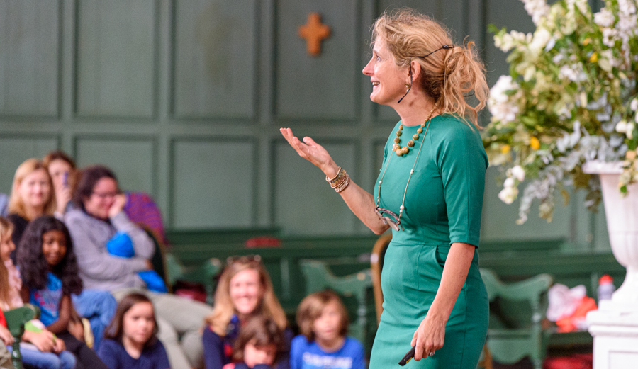 Cressida Cowell at the 2022 Chiswick Book Festival introduces her new book This Way to Anywhere.